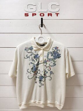 Vintage GLC Sport Floral Embroidered Polo Top – Size 3X